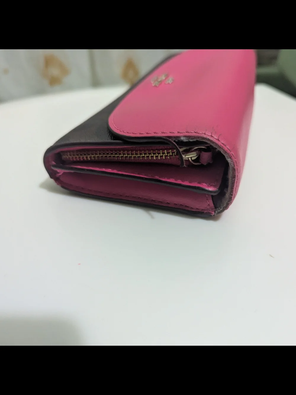 Coach Two-Tone Pink and Brown Leather Wallet
